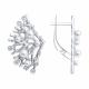 Серебряные серьги Diamant с фианитом и жемчугом