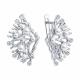 Серебряные серьги Diamant с фианитом и жемчугом
