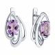 Серебряные серьги Diamant с аметистом