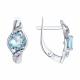 Серебряные серьги Diamant с топазом и фианитом