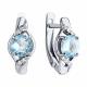 Серебряные серьги Diamant с топазом и фианитом