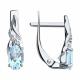 Серебряные серьги Diamant с топазом и фианитом