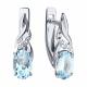 Серебряные серьги Diamant с топазом и фианитом