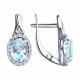 Серебряные серьги Diamant с топазом и фианитом