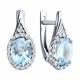 Серебряные серьги Diamant с топазом и фианитом