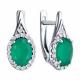 Серебряные серьги Diamant с фианитом и агатом