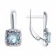 Серебряные серьги Diamant с топазом и фианитом