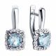 Серебряные серьги Diamant с топазом и фианитом