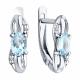 Серебряные серьги Diamant с топазом и фианитом