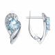 Серебряные серьги Diamant с топазом и фианитом
