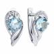 Серебряные серьги Diamant с топазом и фианитом