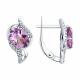 Серебряные серьги Diamant с фианитом и аметистом