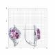 Серебряные серьги Diamant с фианитом и аметистом
