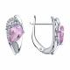 Серебряные серьги Diamant с фианитом и аметистом