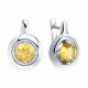 Серебряные серьги Diamant с цитрином