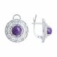 Серебряные серьги Diamant с чароитом
