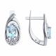 Серебряные серьги Diamant с топазом и фианитом