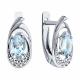 Серебряные серьги Diamant с топазом и фианитом
