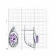 Серебряные серьги Diamant с фианитом и аметистом