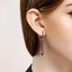 Серебряные серьги Diamant с фианитом и аметистом