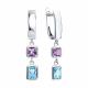 Серебряные серьги Diamant с топазом и аметистом