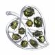 Серебряная брошь Diamant с фианитом и янтарём