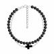 Серебряный браслет-крест Diamant с гематитом