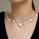 Серебряное колье Diamant с фианитом и жемчугом