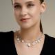 Серебряное колье Diamant с фианитом и жемчугом