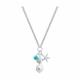 Серебряное колье Diamant с жемчугом и бирюзой