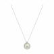 Серебряное колье Diamant с фианитом и перламутром