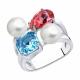 Серебряное кольцо SOKOLOV с кристаллом Swarovski и жемчугом