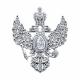 Серебряная брошь SOKOLOV с фианитом