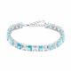 Серебряный браслет SOKOLOV с фианитом и аквамарином