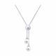 Серебряное колье SOKOLOV с фианитом и жемчугом Swarovski