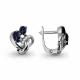 Серьги из белого золота AQUAMARINE с бриллиантом и сапфиром