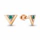 Золотые серьги AQUAMARINE с бриллиантом и изумрудом