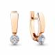 Золотые серьги AQUAMARINE с бриллиантом