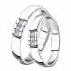 Обручальное кольцо из белого золота 3 мм AQUAMARINE с бриллиантом
