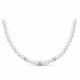 Серебряное колье КЮЗ Del'ta с фианитом и жемчугом Swarovski