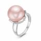 Серебряное кольцо КЮЗ Del'ta с фианитом, жемчугом и жемчугом Swarovski