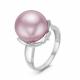 Серебряное кольцо КЮЗ Del'ta с фианитом, жемчугом и жемчугом Swarovski