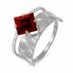 Серебряное кольцо КЮЗ Del'ta с фианитом и гранатом