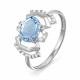 Серебряное кольцо КЮЗ Del'ta с фианитом и кварцем