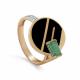 Золотое кольцо KABAROVSKY с бриллиантом, изумрудом и эмалью
