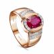 Золотое кольцо KABAROVSKY с бриллиантом и рубином