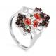 Кольцо из белого золота KABAROVSKY с топазом Swarovski и финифтью