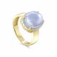 Кольцо из лимонного золота KABAROVSKY с бриллиантом и халцедоном