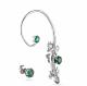Серебряные серьги KABAROVSKY с фианитом, ониксом и Swarovski