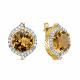 Золотые серьги KABAROVSKY с бриллиантом и цитрином